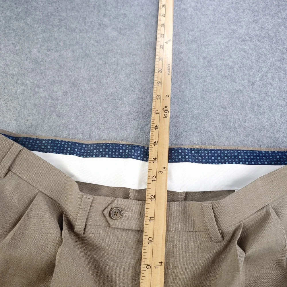 Lauren Ralph Lauren Dress Pants Mens 38x32 Brown Pleated Performance Stretch
